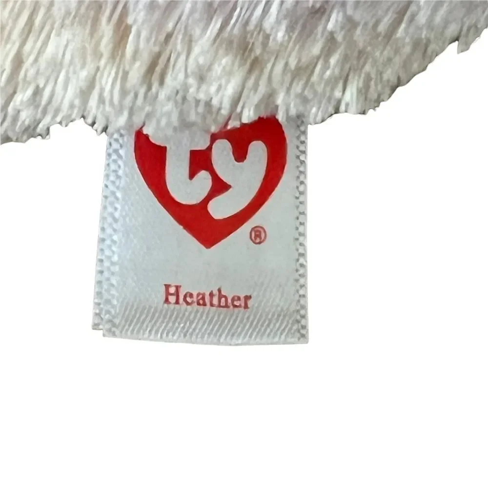 TY Beanie‎ Boo Cat Horn Heather Plush Round Eyes  Multicolor Stuffed Animal 6